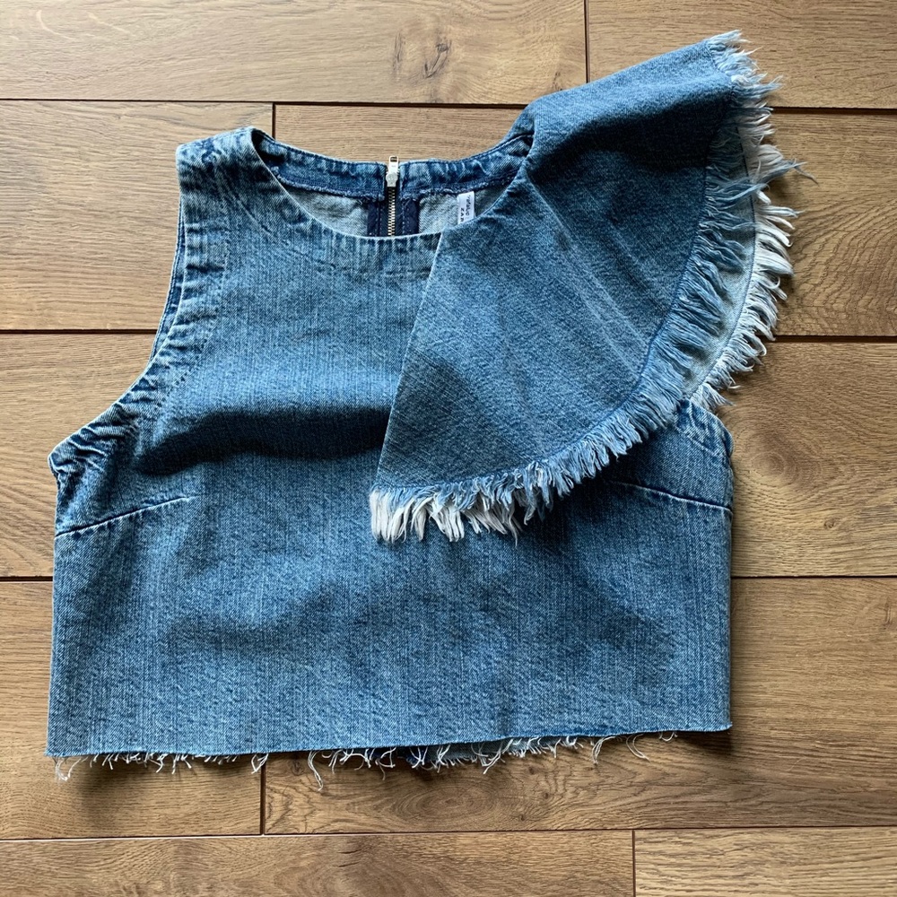 Zara Denim Crop Top NWOT